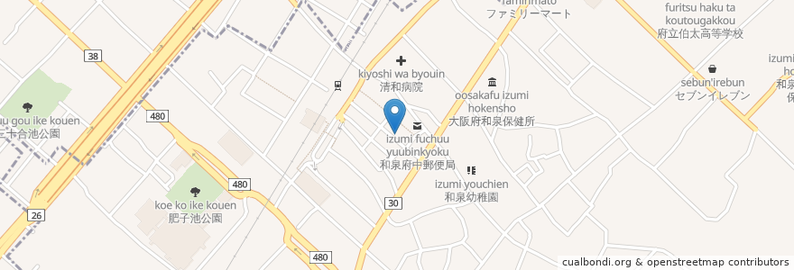 Mapa de ubicacion de 居笑屋 天国 en 日本, 大阪府, 和泉市.