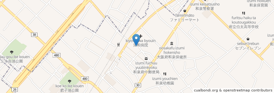 Mapa de ubicacion de 小山歯科医院 en Japón, Prefectura De Osaka, 和泉市.