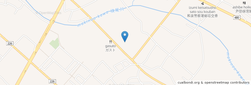 Mapa de ubicacion de ピソラ en 日本, 大阪府, 和泉市.