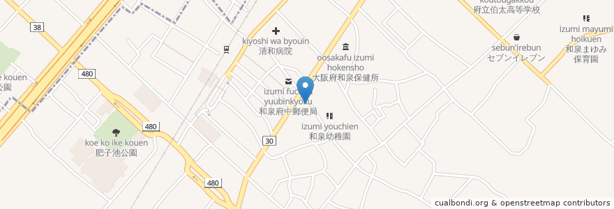 Mapa de ubicacion de 上嘉食堂 en Jepun, 大阪府, 和泉市.