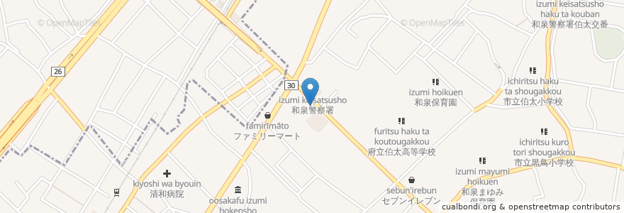 Mapa de ubicacion de ドミノ・ピザ 和泉府中店 en Japan, Osaka Prefecture, Izumi.