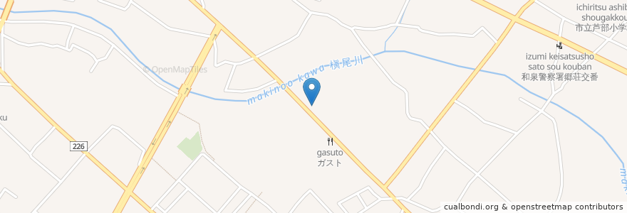 Mapa de ubicacion de ウッフカフェ 観音寺店 en Япония, Осака, 和泉市.