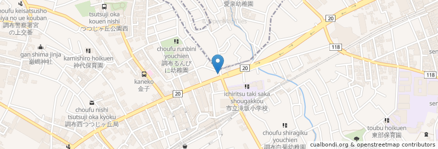 Mapa de ubicacion de 丼丸どんどん en Japonya, 東京都, 調布市.