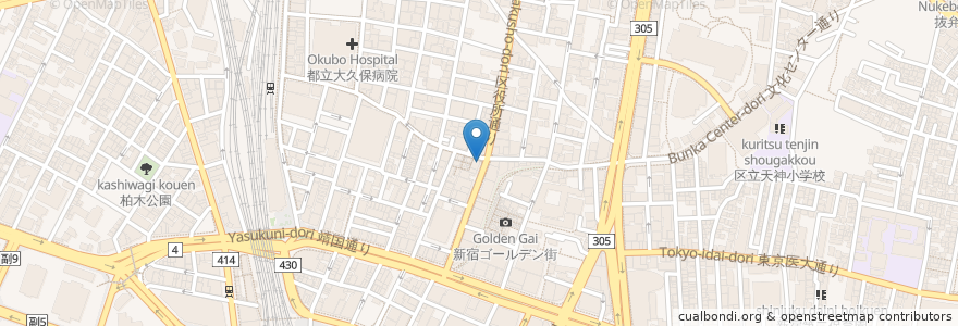 Mapa de ubicacion de 六番寿司本店 en اليابان, 東京都, 新宿区.
