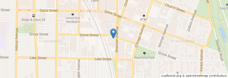 Mapa de ubicacion de Bar Louie en United States, Illinois, Evanston.