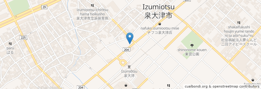 Mapa de ubicacion de 池田泉州銀行 泉大津支店 en Япония, Осака, 泉大津市.