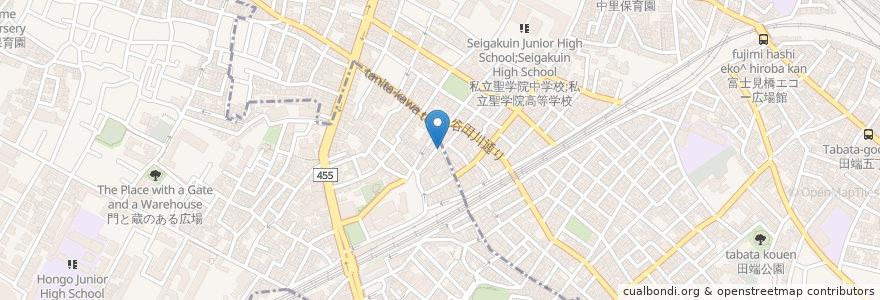 Mapa de ubicacion de 駒露地 en 日本, 東京都, 北区.