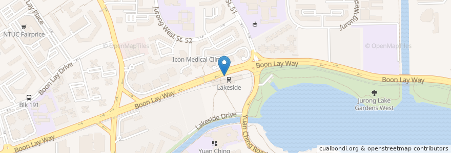 Mapa de ubicacion de Lakeside Station en 싱가포르, Southwest.