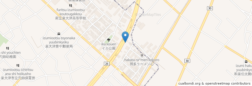 Mapa de ubicacion de 本家さぬきや 泉大津店 en Япония, Осака, 和泉市.