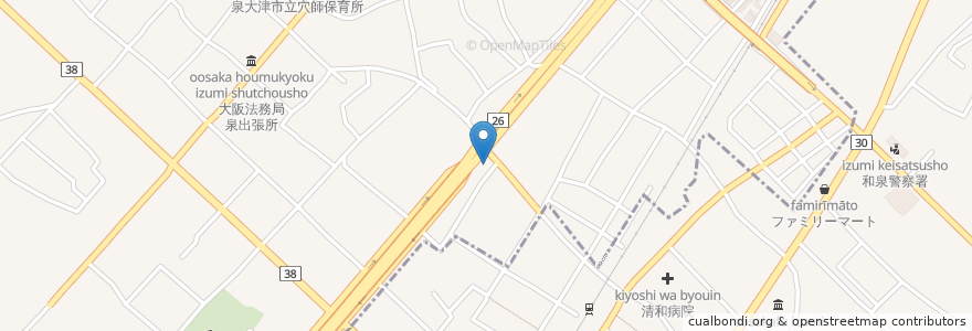 Mapa de ubicacion de 大阪信用金庫 和泉支店 en Japan, Präfektur Osaka.