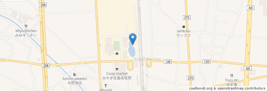 Mapa de ubicacion de 名星神社 en Japão, 宮城県, 名取市.