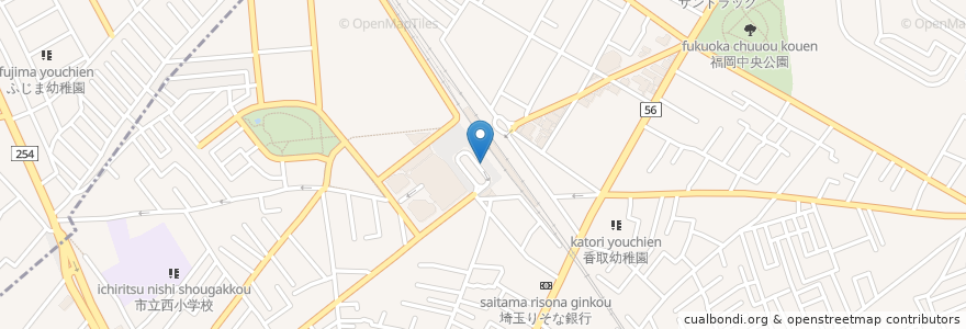 Mapa de ubicacion de 上福岡駅西口（乗車用） en Japon, Préfecture De Saitama, Fujimino.