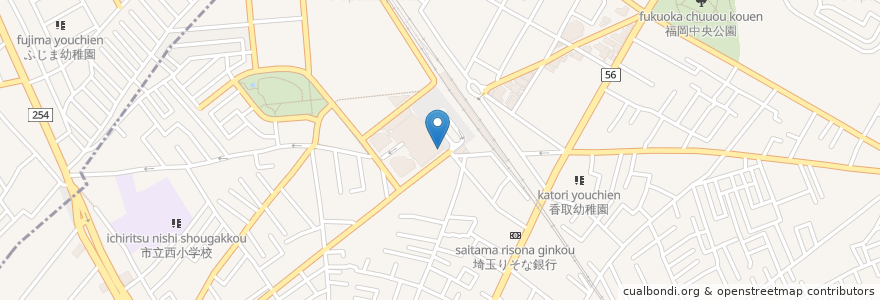 Mapa de ubicacion de 上福岡駅前クリニック en Japon, Préfecture De Saitama, Fujimino.