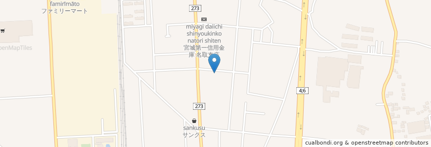 Mapa de ubicacion de 名取増田郵便局 en Japan, 宮城県, 名取市.