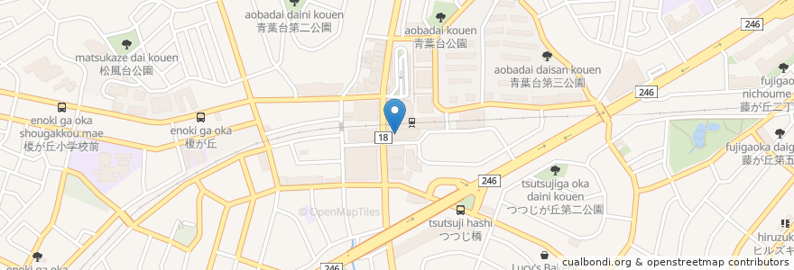 Mapa de ubicacion de カフェ アントニオ en 日本, 神奈川縣, 横滨市, 青葉区.