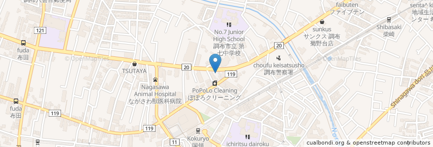 Mapa de ubicacion de タイムズ en Japão, Tóquio, 調布市.
