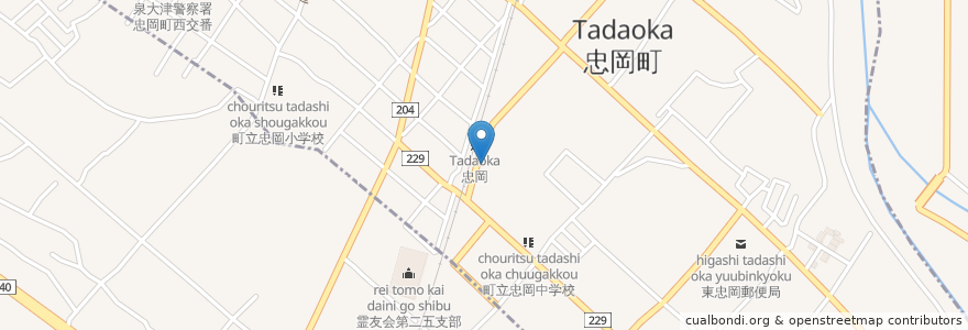 Mapa de ubicacion de 真嶋歯科医院 en 일본, 오사카부, 泉北郡, 忠岡町.