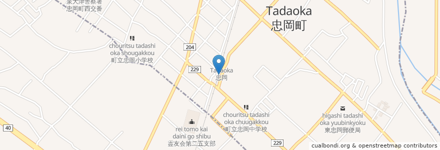 Mapa de ubicacion de 白木屋 忠岡東口駅前店 en 日本, 大阪府, 泉北郡, 忠岡町.