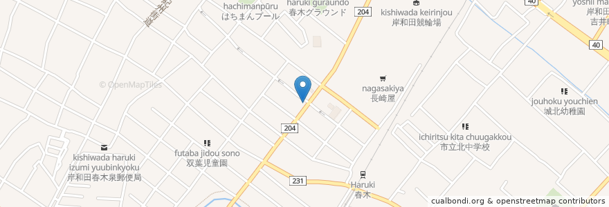 Mapa de ubicacion de 海鮮処 椿 en Japón, Prefectura De Osaka, 岸和田市.