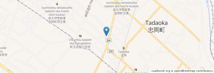 Mapa de ubicacion de JAいずみの 忠岡支店 en Japan, Osaka Prefecture, Senboku County, Tadaoka.
