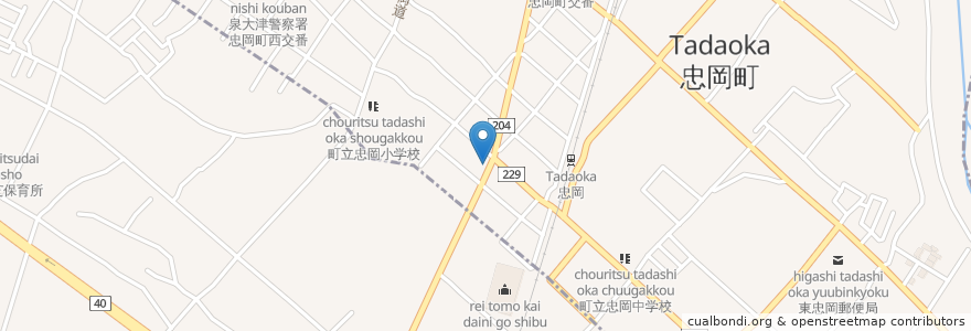 Mapa de ubicacion de カラオケハウス 千 en Japon, Préfecture D'Osaka, 泉北郡, 忠岡町.
