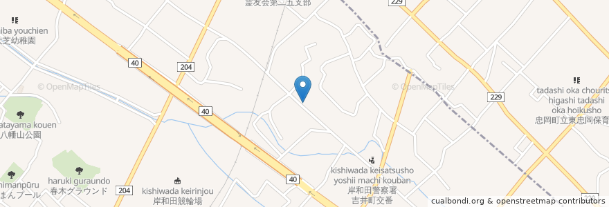 Mapa de ubicacion de 浜崎歯科 en ژاپن, 大阪府, 岸和田市.