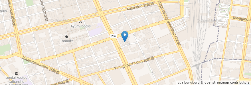 Mapa de ubicacion de スナック若竹 en 日本, 宫城县, 仙台市, 青葉区.