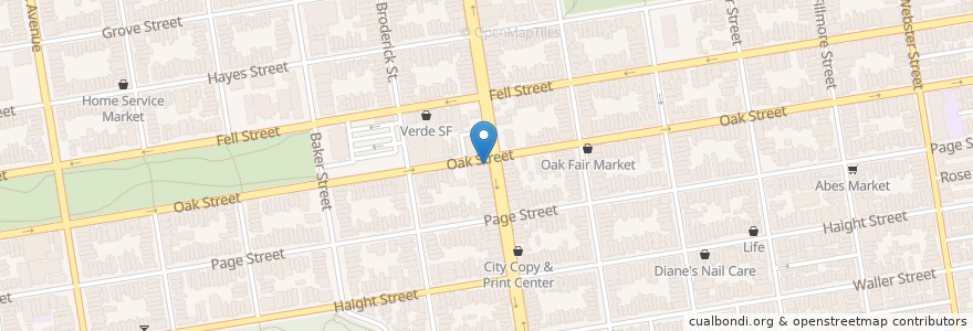 Mapa de ubicacion de Vinyl Cafe en Vereinigte Staaten Von Amerika, Kalifornien, San Francisco, San Francisco.