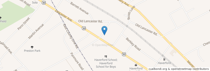 Mapa de ubicacion de The Nelly Berman School of Music en 미국, 펜실베이니아, Montgomery County, Lower Merion Township.