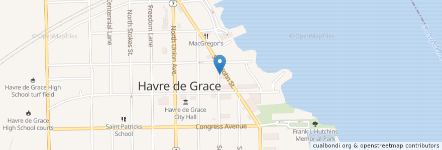 Mapa de ubicacion de Concord Point Coffee en 美利坚合众国/美利堅合眾國, 马里兰州, Harford County, Havre De Grace.