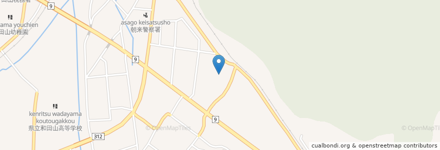 Mapa de ubicacion de 駐車場 en 日本, 兵庫県, 朝来市.