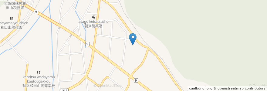 Mapa de ubicacion de 和田山公民館 en Japonya, 兵庫県, 朝来市.