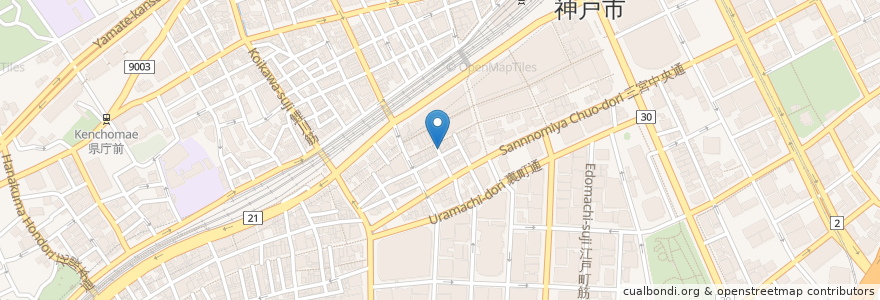 Mapa de ubicacion de Cafe Scala en Japan, 兵庫県, Kobe, 中央区.