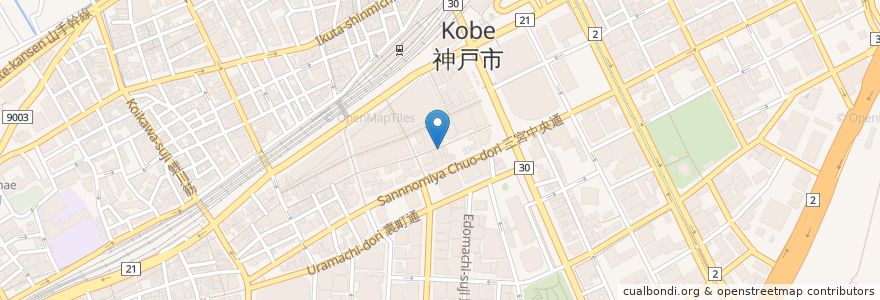 Mapa de ubicacion de BonTon en Япония, Хёго, 神戸市, 中央区.