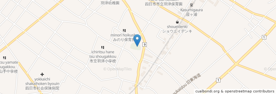 Mapa de ubicacion de 志氐神社 en ژاپن, 三重県, 四日市市.