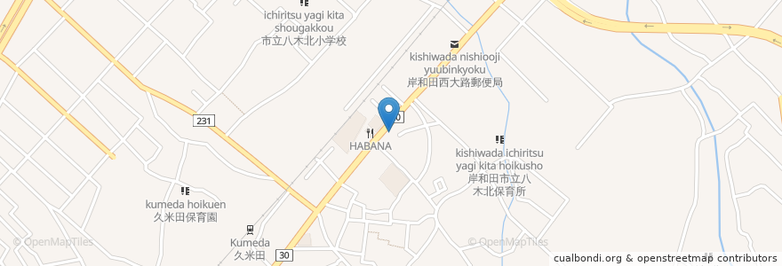 Mapa de ubicacion de おおまちこどもクリニック en Japonya, 大阪府, 岸和田市.