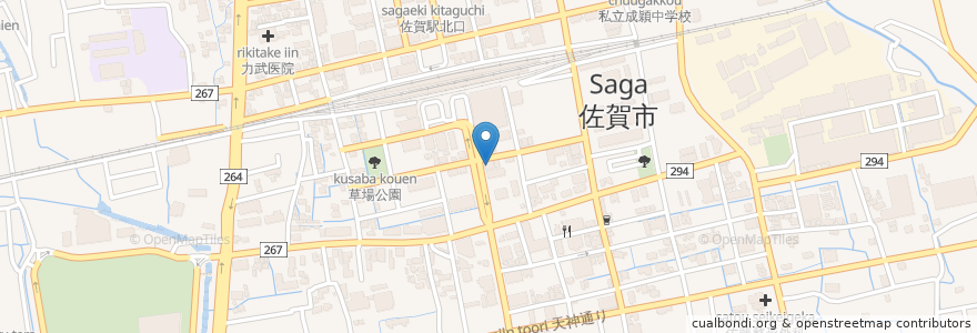 Mapa de ubicacion de Dining Dai en اليابان, 佐賀県, 佐賀市.