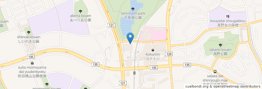 Mapa de ubicacion de フクハラ歯科医院 en Japan, Präfektur Osaka, 吹田市.