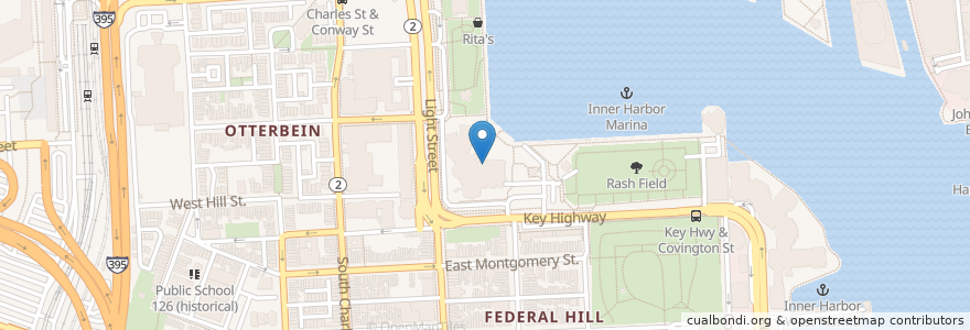 Mapa de ubicacion de Elements Cafe en 미국, 메릴랜드, Baltimore.