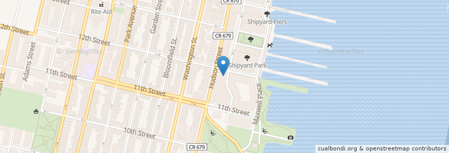 Mapa de ubicacion de La Isla en アメリカ合衆国, ニュージャージー州, Hudson County, Hoboken.