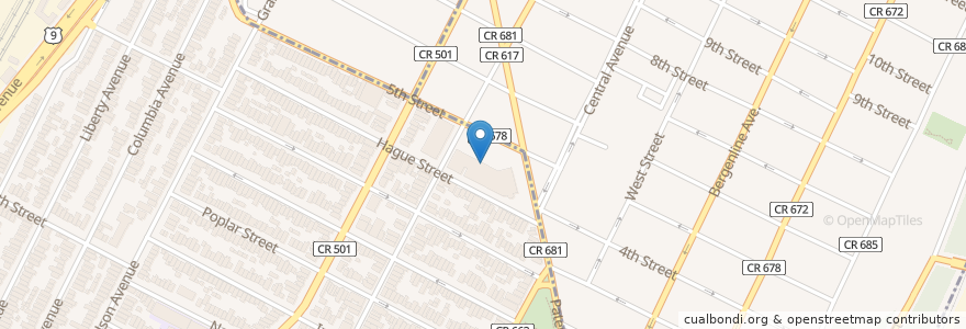 Mapa de ubicacion de Subway en Amerika Syarikat, New Jersey, Hudson County, Jersey City.