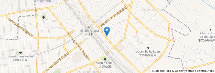 Mapa de ubicacion de 日高屋 en 日本, 埼玉县, 埼玉市, 南区.