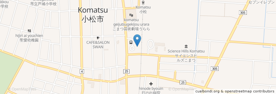 Mapa de ubicacion de コインロッカー en Japão, 石川県, 小松市.