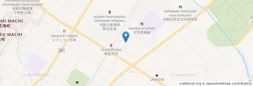 Mapa de ubicacion de 酒処 ちょっと恋 en 日本, 大阪府, 岸和田市.