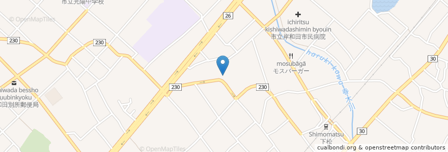 Mapa de ubicacion de とりひめ 岸和田店 en Japan, 大阪府, 岸和田市.