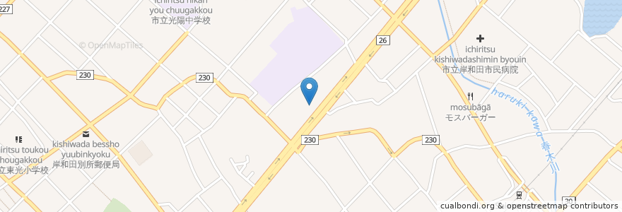 Mapa de ubicacion de 釜山 別館 en Japon, Préfecture D'Osaka, Kishiwada.