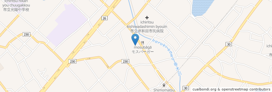 Mapa de ubicacion de とっちゃん en 日本, 大阪府, 岸和田市.