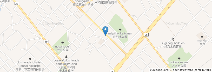 Mapa de ubicacion de 麺屋北野 en Giappone, Prefettura Di Osaka, 岸和田市.