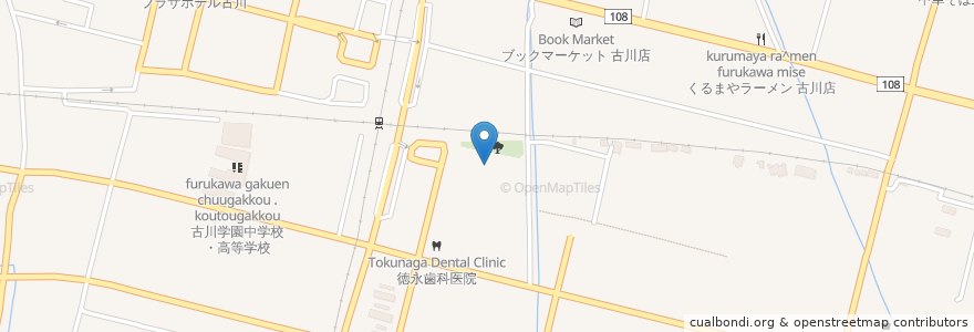Mapa de ubicacion de 古川調剤薬局 駅東店 en Japão, 宮城県, 大崎市.
