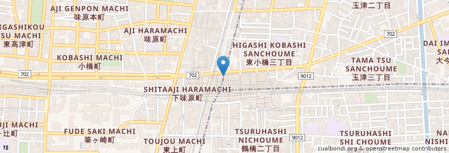 Mapa de ubicacion de シュン en Japan, Präfektur Osaka, 大阪市, 東成区.